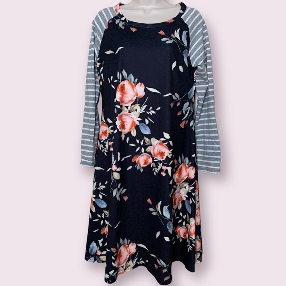 Boutique size large black  floral dress